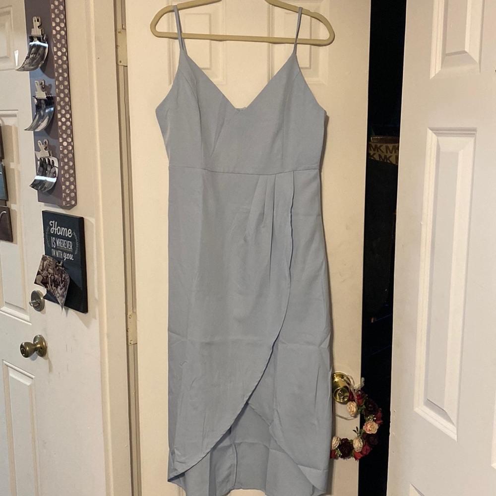 Asymmetrical dusty blue dress - new with tags!